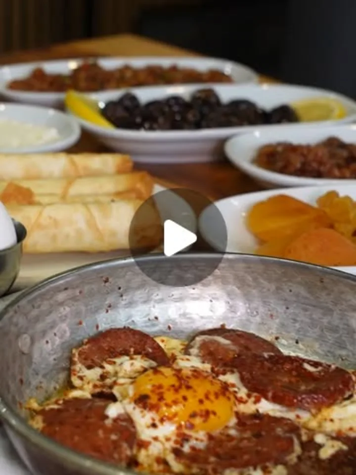 A warm Turkish breakfast spread