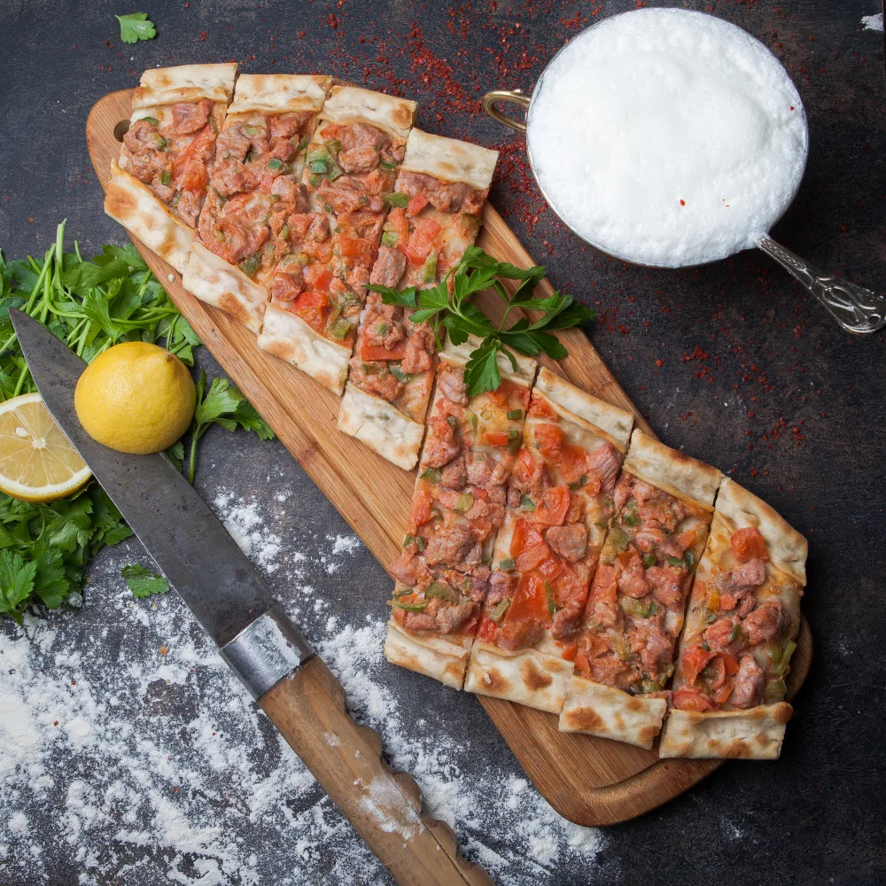 Fresh Turkish pide from the wood oven